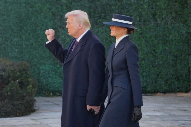 Donald Trump, presidente electo de EE. UU., y su esposa Melania