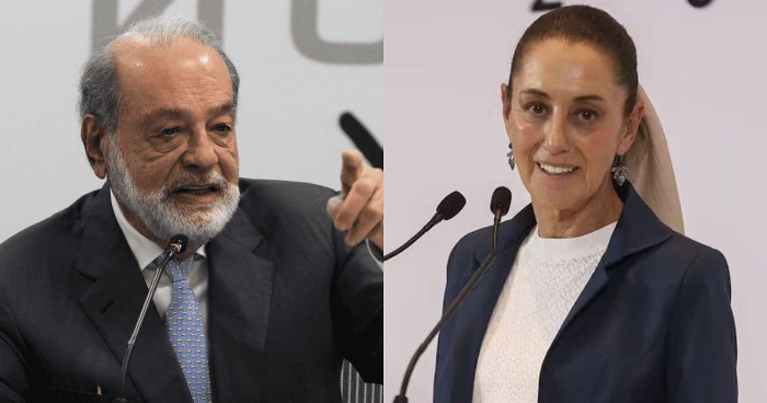 Sheinbaum defiende a Carlos Slim de acusaciones de Elon Musk en X
